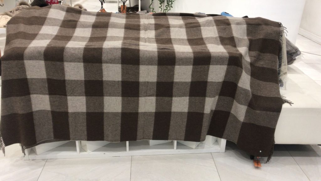 yak wool throw blanket big checkered design