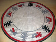Mongol felt rug (large, red)