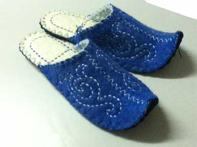 felt slippers Blue